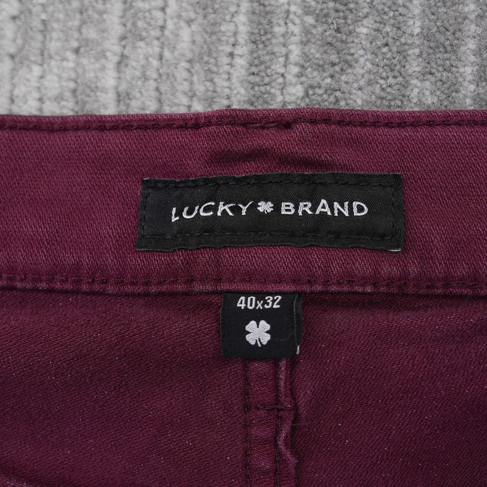 Lucky Brand 121 Heritage Slim Burgundy Stretch Jeans Mens 40x32 Fit 41X32.5 - Picture 9 of 12